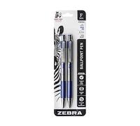 Zebra Pen – Stylo-bille rétractable F-301 – Encre bleue, Pointe fine – Pack de 2