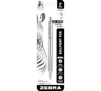 F-701 Stylo À Bille Rétractable, Corps En Acier Inoxydable, Pointe Fine, 0,8 Mm, Encre Noire, 1 Paquet