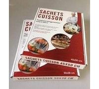 F.A.F 50 sachets cuisson transparents jetables, construction en PET avec fermeture à glissière, passe au micro-ondes (30 x 38)