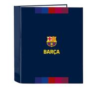 F.C. Barcelona 1ère équipe 26/27 Classeur à 4 anneaux, idéal pour enfants de différents âges, confortable et polyvalent, qualité et résistance, 27 x 6 x 33 cm