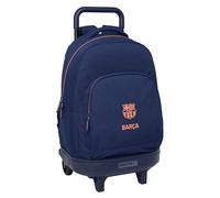 F.C.Barcelona 2ème équipe - Grand sac à dos à roulettes, compact, amovible, idéal pour les enfants de différents âges, confortable et polyvalent, qualité et résistance, 33 x 22 x 45 cm