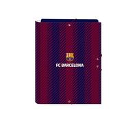 F.C. BARCELONA - Chemise Folio avec 3 rabats, idéal pour enfants de différents âges, confortable et polyvalent, qualité et résistance, 26 x 36,5 cm, couleur bleu marine/grenat