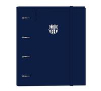F.C. BARCELONA Classeur avec 4 anneaux de 35 mm, avec recharge, 100 feuilles A4, idéal pour enfants de différents âges, confortable et polyvalent, qualité et résistance, 27 x 4 x 32 cm, bleu