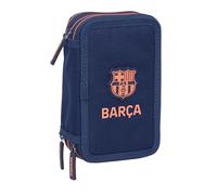 F.C.BARCELONA Trousse scolaire avec 37 outils inclus, trousse pour enfant, idéale pour les enfants de 5 à 14 ans, confortable et polyvalente, qualité et résistance, 12,5 x 5,5 x 19,5 cm