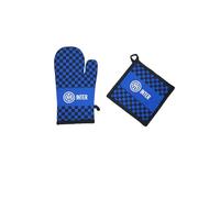 F.C. Inter, Gant de Four + manique, Ensemble de Barbecue, Taille Unique, Unisexe, Produit Officiel
