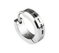 F.C. International Boucle d'oreille unique en acier 316L hypoallergénique avec boîte personnalisée, unisex, Acier inoxydable, Pas de gemme