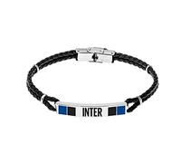 F.C. Internazionale Bracelet Acier Cordino, Homme, Noir Bleu Acier, Taglia Unica, Acier inoxydable, Aucune pierre précieuse.