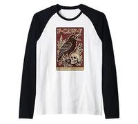 F-Caw-F and Have A Nice Day Carte de Tarot Motif Corbeau Noir Manche Raglan