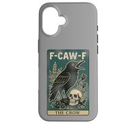 F-Caw-F Black Crow Pun Carte de Tarot Humoristique avec Inscription en Anglais « Black Crow » Coque pour iPhone 16