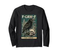 F-Caw-F Black Crow Pun Carte de Tarot Humoristique avec Inscription en Anglais « Black Crow » Manche Longue