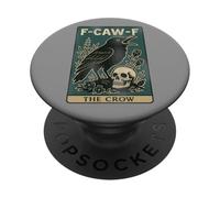 F-Caw-F Black Crow Pun Carte de Tarot Humoristique avec Inscription en Anglais « Black Crow » PopSockets PopGrip Adhésif