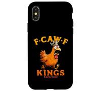 F Caw F Chicken Crown No Kings Manifestation du 18 Octobre Coque pour iPhone X/XS