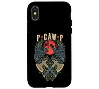 F CAW F Corbeau Norse Viking Bird FCAWF Mauvais langage Coque pour iPhone X/XS