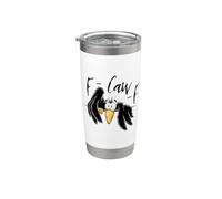 F-Caw-F ! Corbeau ronchon, ébouriffé et sarcastique Gobelet isotherme en acier inoxydable double paroi