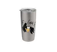 F-Caw-F ! Corbeau ronchon, ébouriffé et sarcastique Gobelet isotherme en acier inoxydable double paroi