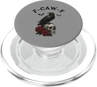 F-Caw-F Crâne de Corbeau Noir drôle Gothique Halloween Humour Sombre PopSockets PopGrip pour MagSafe