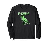 F-Caw-F Crow Pixel Art - Rétro Gaming Bird Tech Humour Manche Longue