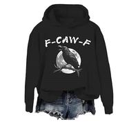 F CAW F Crow Sweat-Shirt Black Bird Long Sleeve Top pour Femmes Hommes Hommes (Noir XL)