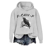 F CAW F Crow Sweat-Shirt Black Bird Long Sleeve Top pour Les Femmes Men Tee (Gray M)