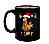F-CAW-F Funny Poulet Tasses For Men, Nouveauté Tasses De Coq À Café En Céramique Avec Poignée, 11 Oz Pour Le Jus De Thé Boissons Froids Milk Family Family Poulet Amours Cuisine Farmhouse Bar Farmhouse