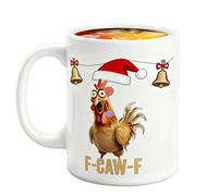 F-CAW-F Funny Poulet Tasses For Men, Nouveauté Tasses De Coq À Café En Céramique Avec Poignée, 11 Oz Pour Le Jus De Thé Boissons Froids Milk Family Family Poulet Amours Cuisine Farmhouse Bar Farmhouse