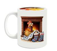 F-CAW-F Funny Poulet Tasses For Men, Nouveauté Tasses De Coq À Café En Céramique Avec Poignée, 11 Oz Pour Le Jus De Thé Boissons Froids Milk Family Family Poulet Amours Cuisine Farmhouse Bar Farmhouse
