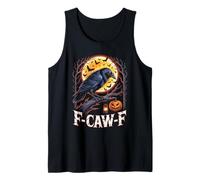 F-Caw-F Halloween Corbeau Moon Funny FCAWF Spooky Vintage Débardeur
