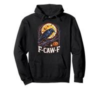 F-Caw-F Halloween Corbeau Moon Funny FCAWF Spooky Vintage Sweat à Capuche