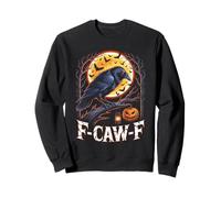 F-Caw-F Halloween Corbeau Moon Funny FCAWF Spooky Vintage Sweatshirt