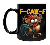 F-Caw-F Mug humoristique en forme de poulet, 340 ml, tasses à café fantaisie avec motif coq, tasse à café en céramique, tasse à café pour lait, thé, ou comme un amateur de poulet fantaisie
