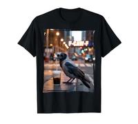 F-Caw-F Raven Boire du café glacé T-Shirt Graphique avec Valeur, Homme, Noir, L