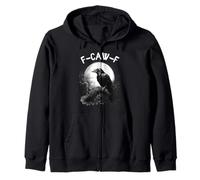 F-Caw-F Raven Funny Black Bird Moon Gothic Adult Humor Sweat à Capuche