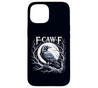 F-Caw-F Raven Moon Gothic Halloween Black Crow Bird Lover Coque pour iPhone 15