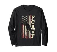 F-Caw-F Raven Moon Gothic Halloween Black Crow Bird Lover Manche Longue