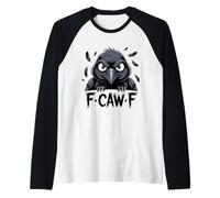 F-Caw-F Raven Moon Gothic Halloween Black Crow Bird Lover Manche Raglan