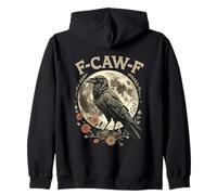 F-Caw-F Raven Moon Gothic Halloween Black Crow Bird Lover Sweat à Capuche