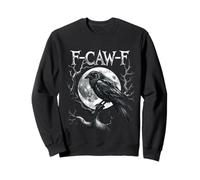 F-Caw-F Raven Moon Gothic Halloween Black Crow Bird Lover Sweatshirt