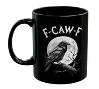 F-CAW-F Raven Tasse À Café, Funny Black Crow Tasse À Café, Céramique Tasses À Thé F Caw F Crow, Décoration Gothique Pour Halloween, Décoration De Bureau À Domicile