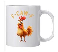 F-Caw-F Sarcastic Chicken Tasse à café en céramique colorée avec message caché, tasse à message secret amusant, cadeau parfait