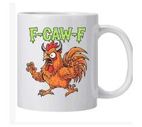 F-Caw-F Sarcastic Chicken Tasse à café en céramique colorée avec message caché, tasse à message secret amusant, cadeau parfait