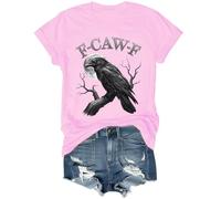 F-Caw-F T-shirt FCawF T-shirt humoristique noir oiseau corbeau T-shirt unisexe, rose, 3XL