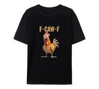 F-CAW-F T-shirt humoristique poulet avec citation coq meme, t-shirt humour poulet cri à manches courtes col rond en coton, S-3XL, Large, L