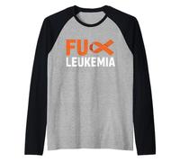 F-CK Chemise de Sensibilisation au Cancer avec Ruban Orange pour survivants de la leucémie Manche Raglan