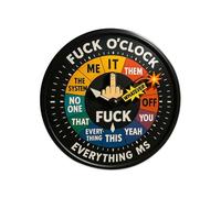 F * ck O'Clock - L'horloge de décision d'humeur ultime, nouveauté drôle moyen doigt expression d'humeur horloge 11 pouces, décor moderne pour le bureau à la maison, l'humour pour adultes (A)
