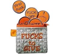 F*CKS big Bag Zip Bag, f*CKS Zip Bag, Contient 9/17 pièces de Monnaie différentes, drôle f * CKS différent f * CKS Sac, pour Geiger Cadeau, Cadeau d'anniversaire Cadeau de Noël (Orange-9pcs)