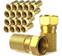 F connector 7 mm F-plug 20 gold pieces Rubber seal Wide nut for coaxial antenna cable SAT coaxial cable BK installations satellite LNB screw on