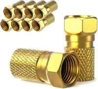 F connector 7 mmF plug 10 gold piecesRubber sealWide nutfor coaxial antenna cableSAT coaxial cableBK installationssatellite LNBscrew on
