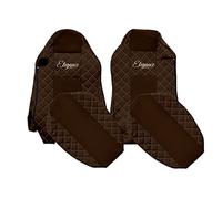 F-CORE Housses de Siege Camion compatibilité pour Man TGX 01.07-03.20 Conducteur ISRI Passager ISRI Différents sièges Marron