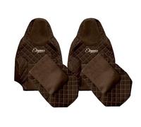 F-CORE Housses de Siege Camion compatibilité pour Man TGX TGS TGM TGL 03.21- avec conducteur Ceinture de sécurité Marron