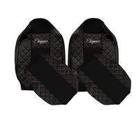 F-CORE Housses de Siege Camion compatibilité pour Renault T 01.14-04.21 conducteur intégré Passager intégré Passager sans accoudoirs Noir/Rouge